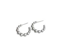 Unique Geometric Earrings for Women 925 Silver Posts Asymmetrical Artistic Metal Studs Retro Minimalist Fashion Jewellery for Party Casual Black Gold(K)