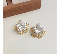 Unique Geometric Earrings for Women with Handcrafted Electroplated Finish and 925 Silver Posts, Combining Modern Minimalism with Vintage Style (F)