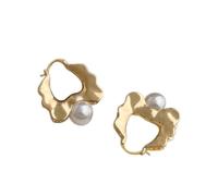 Unique Geometric Earrings Women 925 Silver Posts Asymmetrical Metal Studs Retro Statement Fashion Jewellery Set(I)
