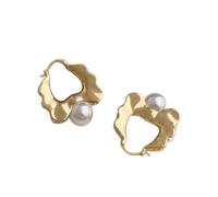 Unique Geometric Stud Earrings for Women 925 Silver Posts Asymmetrical Metal Artistic Shape Retro Style Fashion Jewellery for Casual Formal for occasions(A)