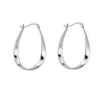 Unique Geometric Twist Design Elegant Silver Color Mobius Strip Hoop Earrings for Women Portable Casual Wear