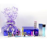 Unique Gift 14pc Perfume, Candle & Makeup Box Beauty Hamper - Beauty Box Present for Women (Hamper For Her - Snowflake Purple)