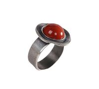 Unique Gift: Thai Silver Rings and Nanhong Agate for Birthdays, Festivals with Comfortable Ethnic Designs, Comfortable Everyday Agate Clothing, Fashion Ethnic Jewellery, Culture