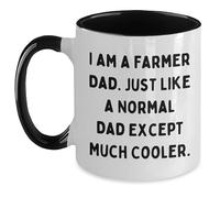 Unique Gifts for Farmer Dads Birthday Celebration, I Am A Farmer Dad. Just Like A Normal Dad Except Much Cooler. Two Tone Coffee Mug, Farmer Gifts from Men, Gifts for Farmer Dads