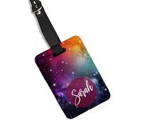 Unique Gifts House Ltd Galaxy Space Patterns Passport Cover/Holder Personalised Luggage Tag Astrology Mystic Galaxy (Tag Only)