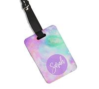 Unique Gifts House Ltd Galaxy Space Patterns Passport Cover/Holder Personalised Luggage Tag Unicorn Galaxy (Tag Only)