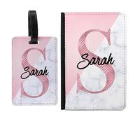 Unique Gifts House Ltd Personalised Marble Passport Holder | Personalised Suitcase Luggage Tags Any Name Printed, Design 5, Both Pass & Tag