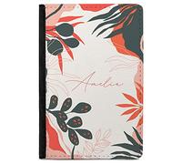 Unique Gifts House Ltd Personalised Passport Cover Abstract Flowers | Travel Wallet Case | Custom Luggage Tags, Design 1, Only Passport