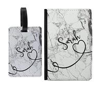 Unique Gifts House Ltd Personalised Passport Cover | Travel Wallet Case | Custom Luggage Tags, Design 7, Both Pass & Tag