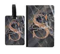 Unique Gifts House Ltd Personalised Passport Holder | Personalised Suitcase Luggage Tags, Design 2, Both Pass & Tag