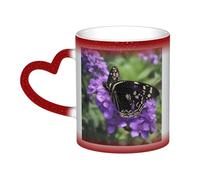 Unique Gifts Idea For Men & Husband-Ceramic Heat Sensitive Coffee Magic Mugs,Custom Coffee Cup,Flower Butterfly