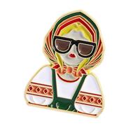 Unique Girl Head Brooch Collected Enameled Pin Lapel Badge Metal Craftsmanship Accessory for Daily Wear Unique Enameled Girl Head Lapel Pin