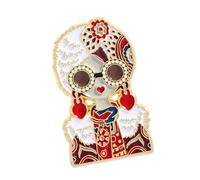 Unique Girl Head Brooch Collected Enameled Pin Lapel Badge Metal Craftsmanship Accessory for Daily Wear Unique History Enthusiasts
