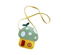 Unique Girls' Mushroom Shaped Small Shoulder Bag With Zippered Closure PU Leather Travel Pouches Phone Purse Adjustable Strap Girls Bag
