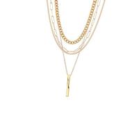 Unique Gold and Silver Plated Twisted Rod Pendant Necklace Portable and Comfortable for All Day Wear Stylish Gold Chain Necklace