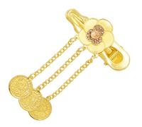 Unique Gold Hair Clip With Coin Tassels For Fashionable Youth Women Styles Duckbill Clip For Ethnic Costume Date Night Hair Accessory