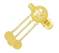 Unique Gold Hair Clip With Coin Tassels For Fashionable Youth Women Styles Duckbill Clip for Ethnic Costume