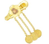 Unique Gold Hair Clip With Coin Tassels For Fashionable Youth Women Styles Duckbill Clip For Ethnic Costume