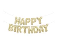 Unique Gold Happy Birthday Foil Letter Balloon Banner Kit, 14"
