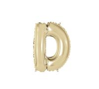 Unique Gold Letter D Shaped Foil Balloon 14"