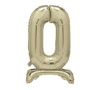 Unique Gold Standing Number 0 Foil Balloon 30", Packaged