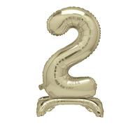 Unique Gold Standing Number 2 Foil Balloon 30", Packaged