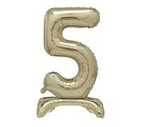 Unique Gold Standing Number 5 Foil Balloon 30", Packaged