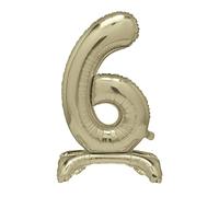 Unique Gold Standing Number 6 Foil Balloon 30", Packaged