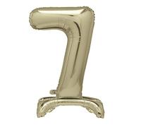 Unique Gold Standing Number 7 Foil Balloon 30", Packaged