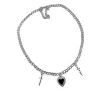 Unique Gothic Charm Heart with Thorn and Pendant Necklace Stainless Steel Neck Chain Her Love Pendant Clavicle Chain, One Size, as described, as described