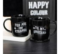 Unique Gothic Couple Mug Set - "you Are The Strange" & "to My Unusual" 350Ml