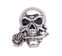 Unique Gothic Rose Skull Brooch for Men Alloy Lapel Pin for Suits Jackets and Casual Outfits Skull Designs Brooch with Secure Pin Backing Sturdy Metal Accessory Ideal for Rock Styles Enthusiasts