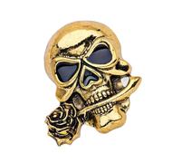 Unique Gothic Rose Skull Brooch for Men Alloy Lapel Pin for Suits Jackets and Casual Outfits Skull Designs Brooch with Secure Pin Backing Sturdy Metal Accessory Ideal for Rock Styles Enthusiasts