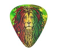 Unique Guitar pick Thin, Medium, Heavy & Extra Heavy Presented Fashion Guitar Picks for Acoustic and Electric Guitar (cool rasta flag weedleaf rastafarian reggae lion)