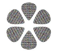 Unique Guitar Plectrums 6 Pack For Electric Checkered Retro 80S 90S, Acoustic, Bass & Ukulele, Luxury Thin, Medium, Thick Gauges Guitar Picks