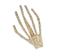 Unique Hairpin Rhinestone Skeleton Claw Halloween Costume Accessories Lightweight Polyester Hair Clip