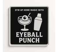Unique Halloween Acrylic Coaster Gift - Spooky Mixology Theme with Minimalist Design for Home Bar Decor