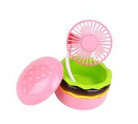Unique Hamburger Form Desktop Fan with Adjustable Airflows Direction 2-3Hours Charging Time for Travel Lovely Portable Handheld Fan