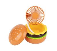 Unique Hamburger Form Desktop Fan with Adjustable Airflows Direction 2-3Hours Charging Time for Travel Lovely Portable Handheld Fan