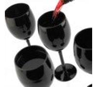 Unique Hand Blown Black Wine Glasses Black Glass (Set of 4)