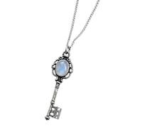 Unique Handcrafted Alloy Skeleton Necklace Pendant Neckchain with Stone Pendant for Daily Wear Moonstone Skull Necklace