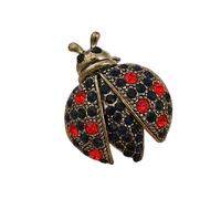 Unique Handcrafted Ladybirds Brooch, Black and red ladybu