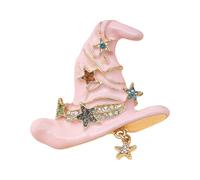 Unique Handcrafted Witch Hat Pin Brooch with Intricate Star Patterns Great As Gift Mystical Chest Ornament Halloween Costume Jewellery