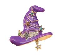 Unique Handcrafted Witch Hat Pin Brooch with Intricate Star Patterns Great As Gift Mystical Chest Ornament Vintage Wizard Hat Brooch