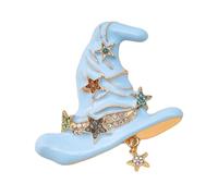 Unique Handcrafted Witch Hat Pin Brooch with Intricate Star Patterns Great As Gift Mystical Chest Ornament Vintage Wizard Hat Brooch