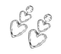 Unique Handmade Crinkle Heart Earrings Modern Metallic Texture Ear Accessories Fashion Accessory Her Versatile Trendy Ear Accessories