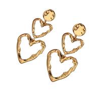 Unique Handmade Crinkle Heart Earrings Modern Metallic Texture Ear Accessories Fashion Accessory Her Versatile Trendy Ear Accessories