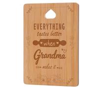 Unique Handmade Engraved Bamboo Cutting Board - Grandma Birthday Gifts from Grandchildren, Mother's Day, Christmas Presents, Perfect Kitchen Gifts for Grandma