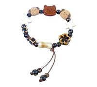 Unique Handwoven Ceramic Dog Ceramic Texture for Art Enthusiasts and Handmade Jewelry Fan Elastic String