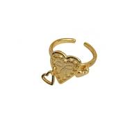 Unique Heart Bow Statement Ring for Women Hanging Love Hearts Hollow Out Star Ribbon Bowknot Adjustable Open Wedding Engagement Promise Rings Comfort Fit Dainty Finger Band Birthday Valentine Jewelry